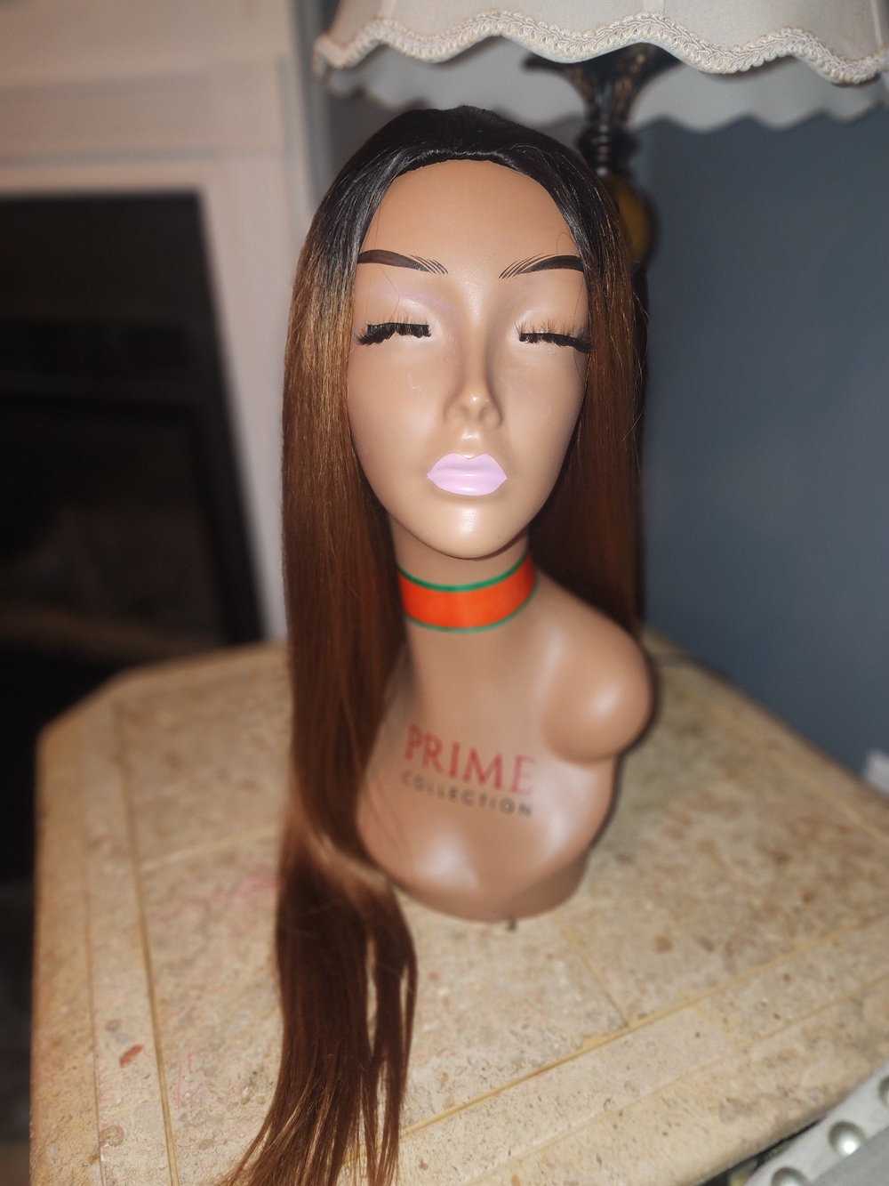 Pure Collection Sleek Straight Ombre Chestnut to Dark Roots Half Wig